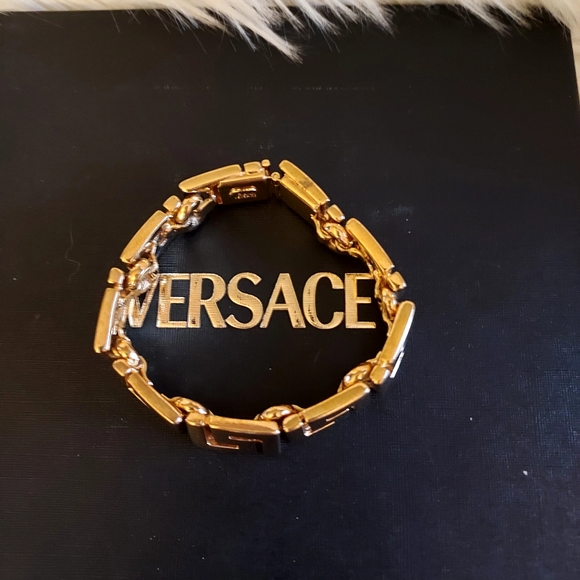 EUC Versace Gold Plated Greca Link Bracelet - Picture 4 of 5